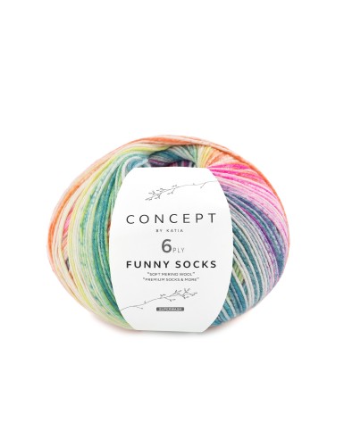 Katia Concept 6 Ply Funny Socks Rainbow (150)