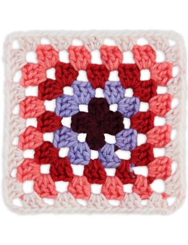 Red Heart Granny Square Soft White - Hot Stuff