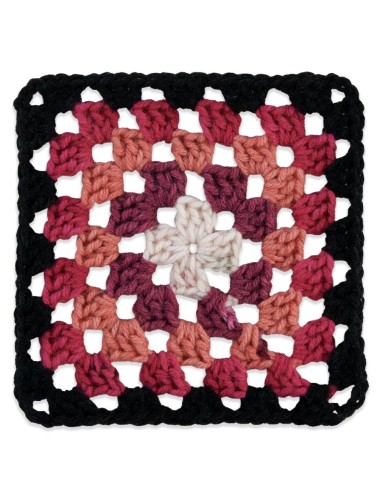 Red Heart Granny Square Black Carnation Code