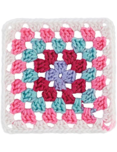 Red Heart Granny Square Pink Punch