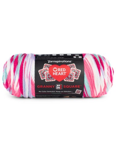 Red Heart Granny Square Pink Punch